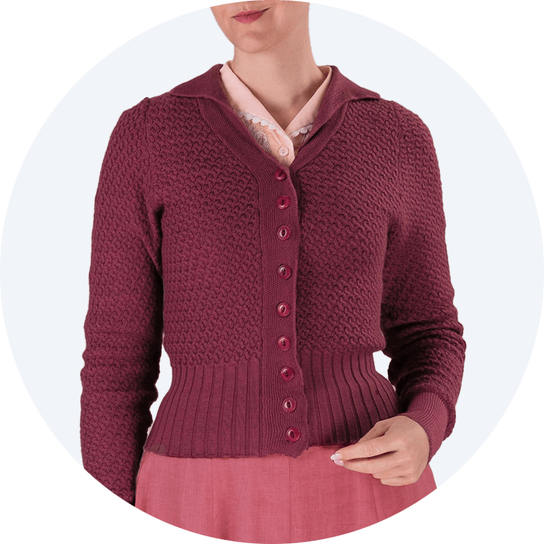 Neat Knit Jacket Cardigan by Emmy Design Sweden in raspberry