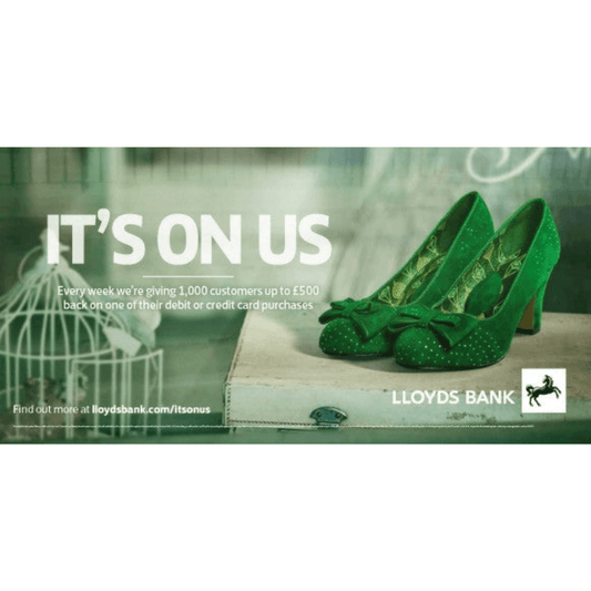Revival Retro supplies the green shoes in the Lloyds Bank advert