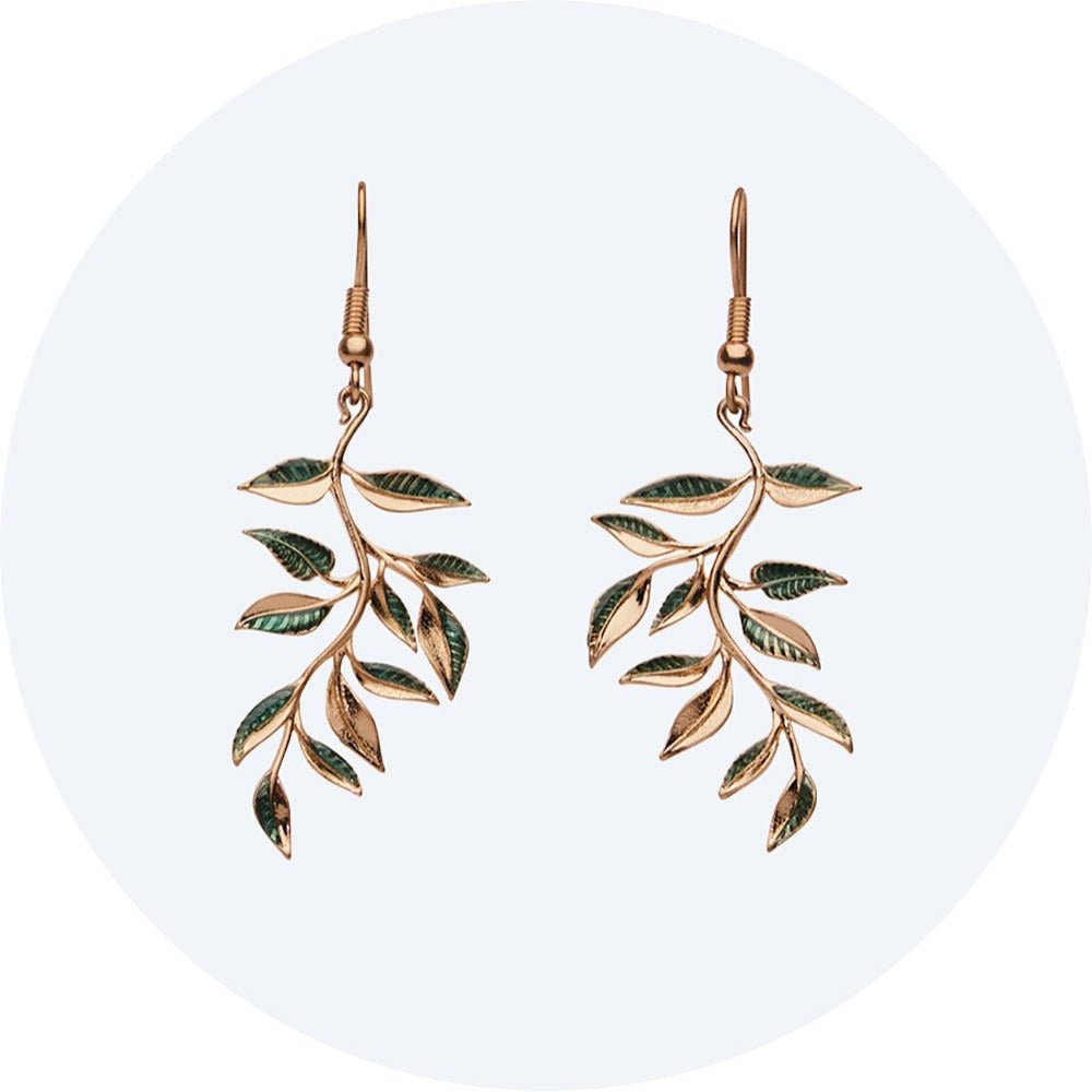 William Morris inspired leaf earrings