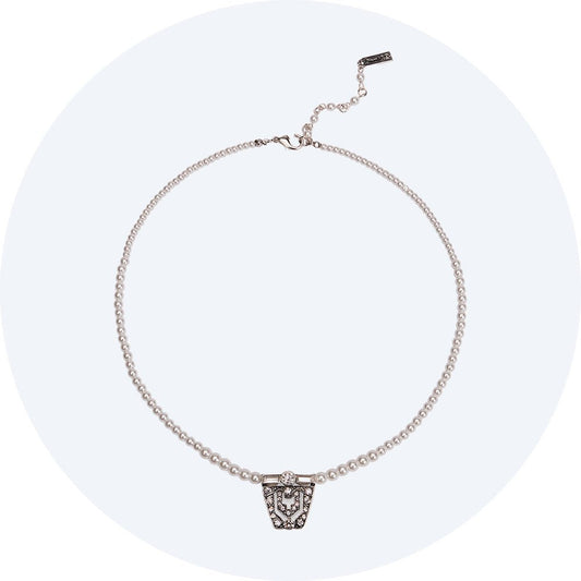 Deco Diamante Pearl Necklace