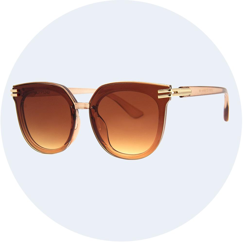 AJ Morgan Womens Sunglasses Brown with Gold Detailing Soft Square Shape