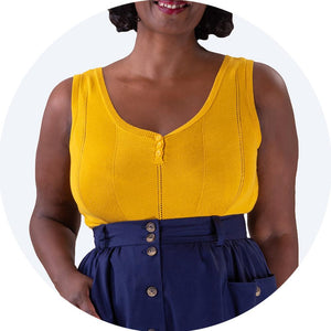Marigold Yellow Knitted Top Casual Camisole Emmy Design