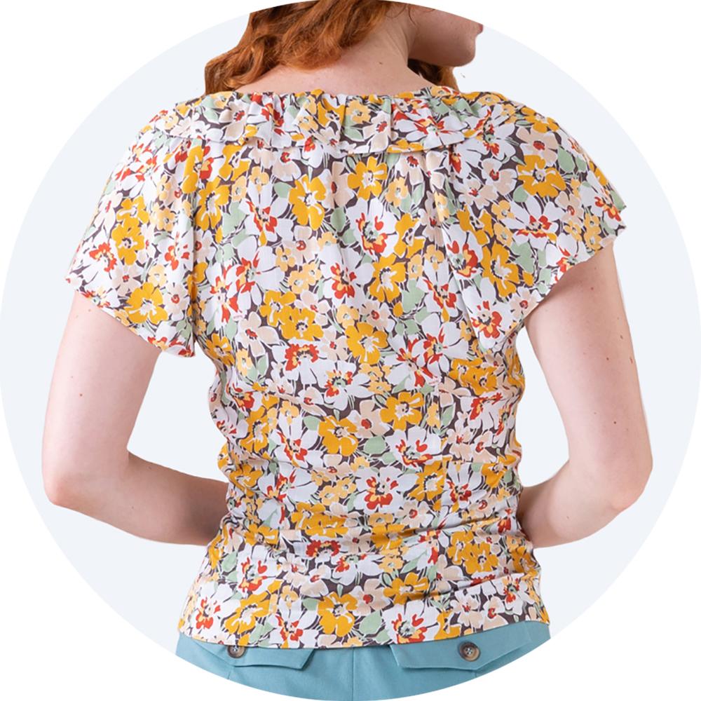 Floral yellow meadow print top Emmy Design