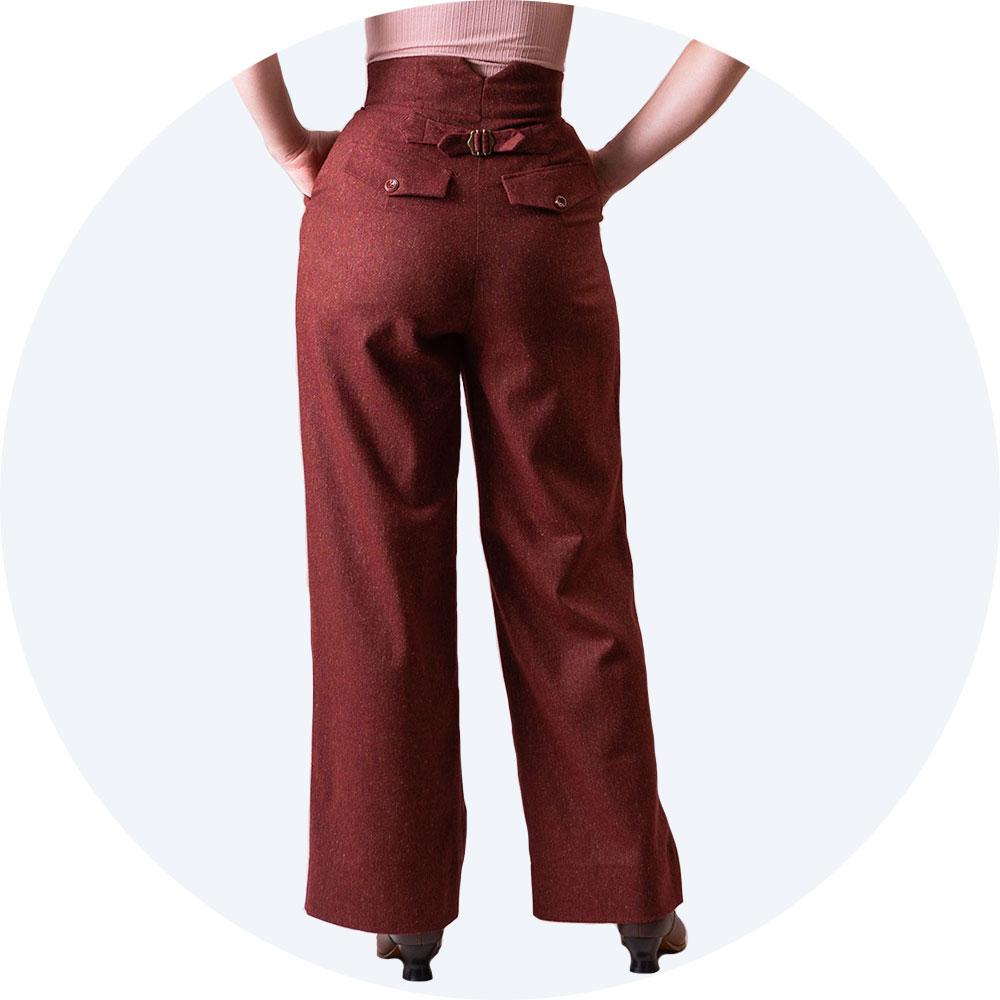 Rust pinstripe high waisted vintage style trousers- The Good Old Grandpa pants by Emmy Design Sweden