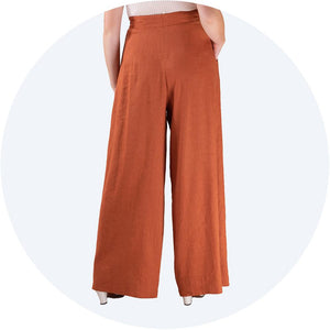 Cinnamon Linen Trousers Palazzo Pants Emmy Design