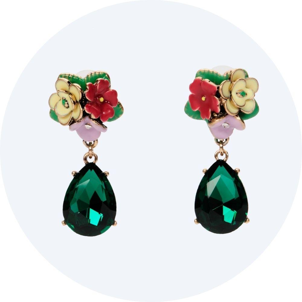 Frida Khalo inspired floral earrings