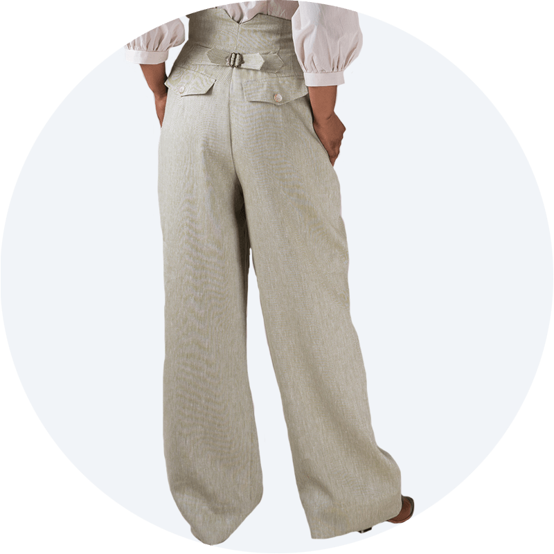 Sage Green high waisted vintage style trousers- The Good Old Grandpa pants by Emmy Design Sweden