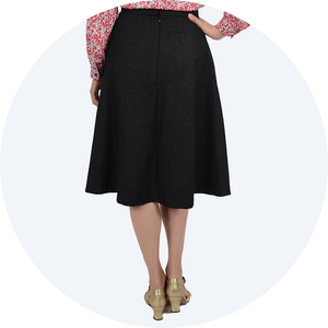 A-line skirt in lightweight wool made in Britain