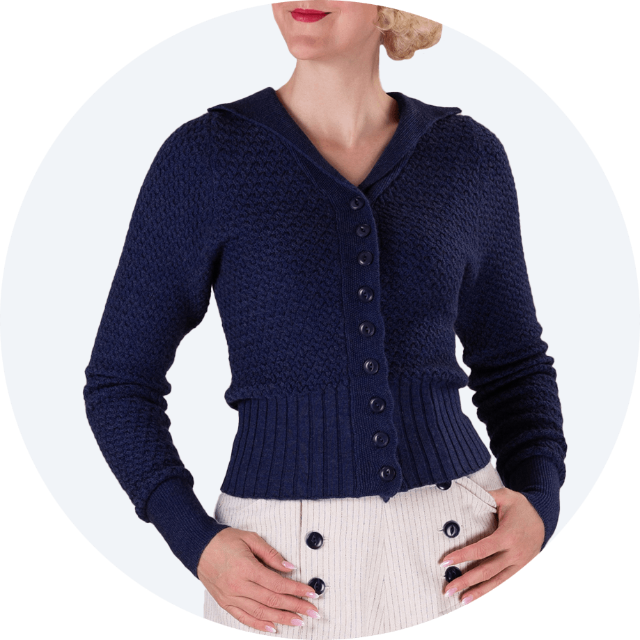 Neat Knit Jacket Cardigan by Emmy Design Sweden in navy