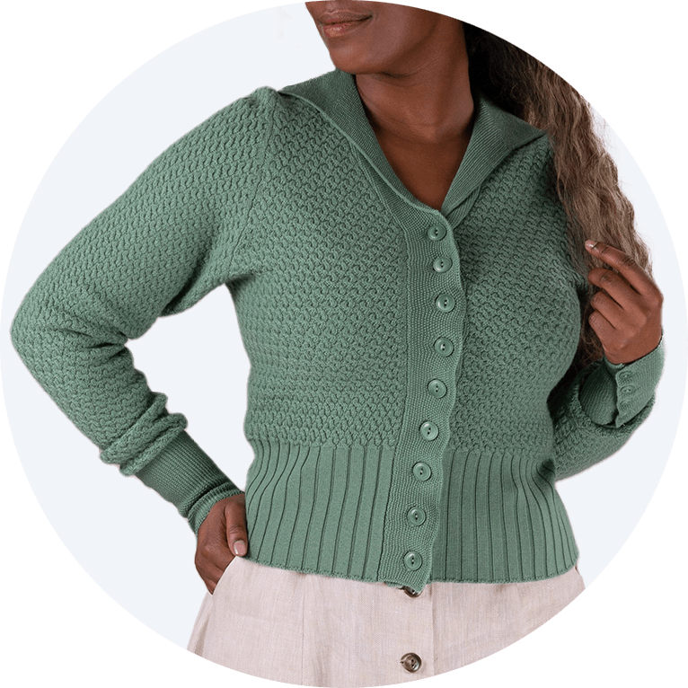 Neat Knit Jacket Cardigan by Emmy Design Sweden in sage