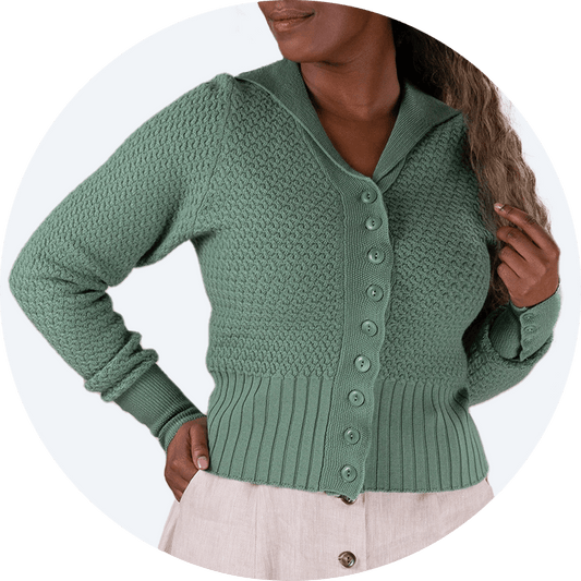 Neat Knit Jacket Cardigan by Emmy Design Sweden in sage