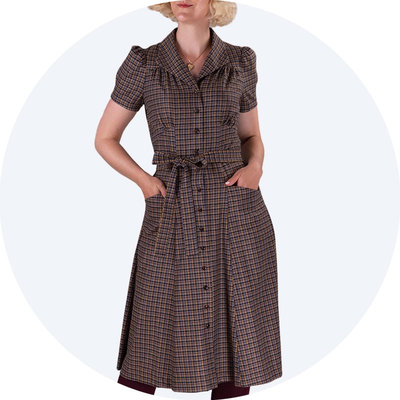 1940s Shirt Dress "The Allday-everyday Shirtwaister" by Emmy Design Sweden