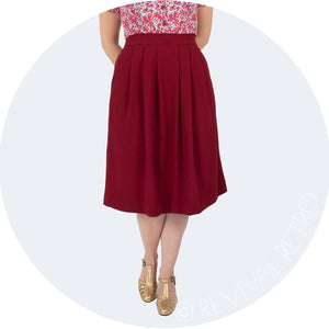 Vintage Style Flattering pleated skirt made in Britain