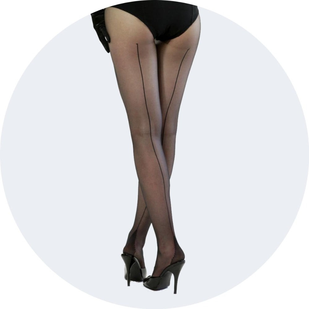 Retro black seam tights by What Katie Did