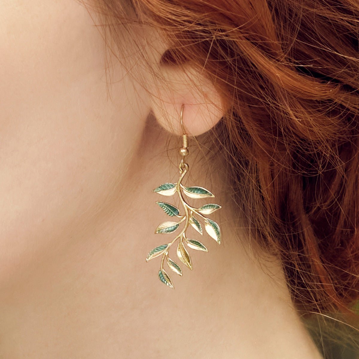 William Morris inspired leaf earrings