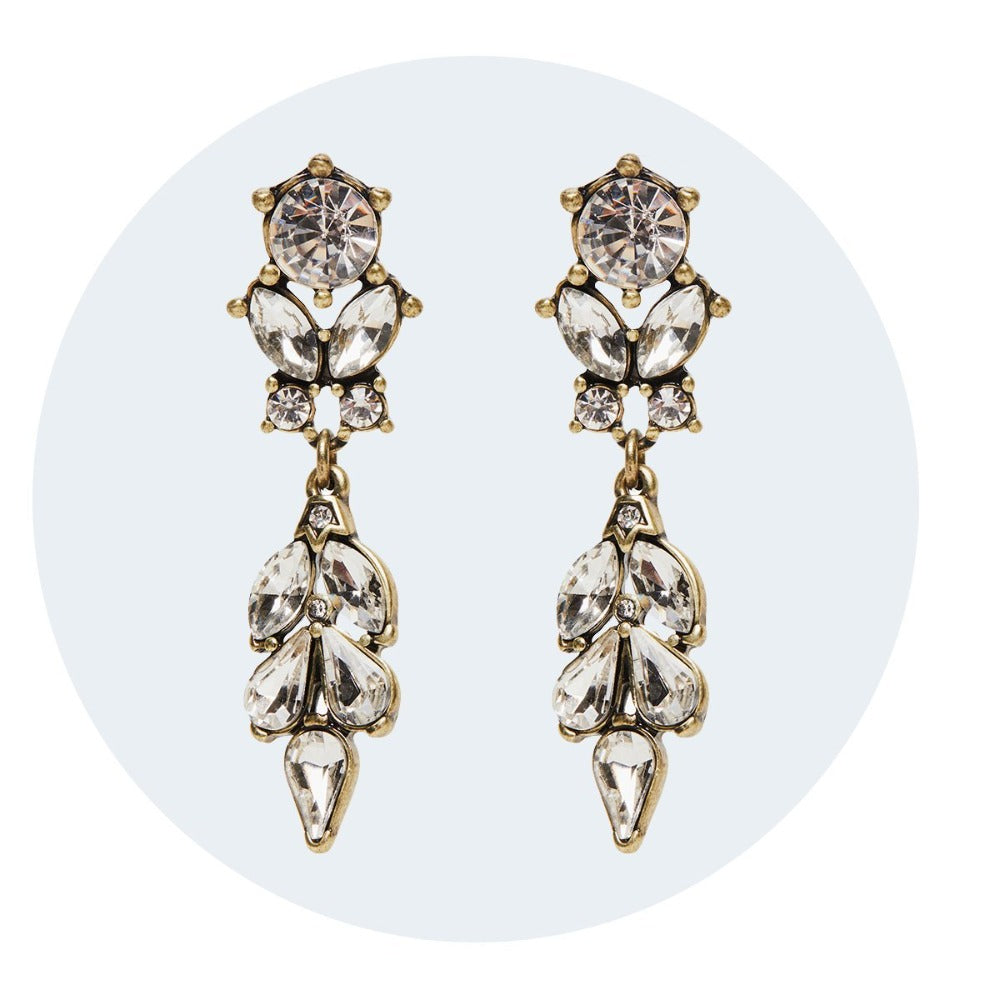 Vintage inspired diamante drop earrings